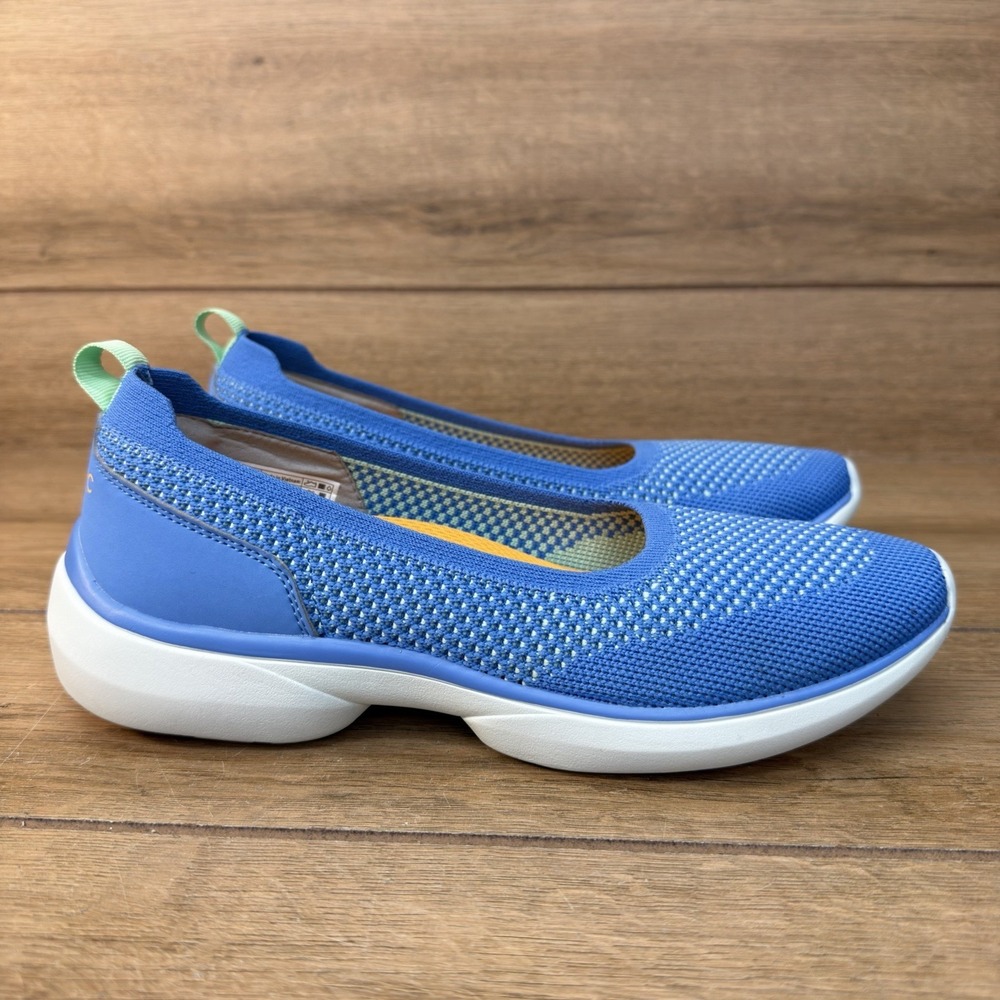 Vionic Kallie Shoes Womens 7.5 Blue Knit Slip On Comfort Walking Casual Flats
